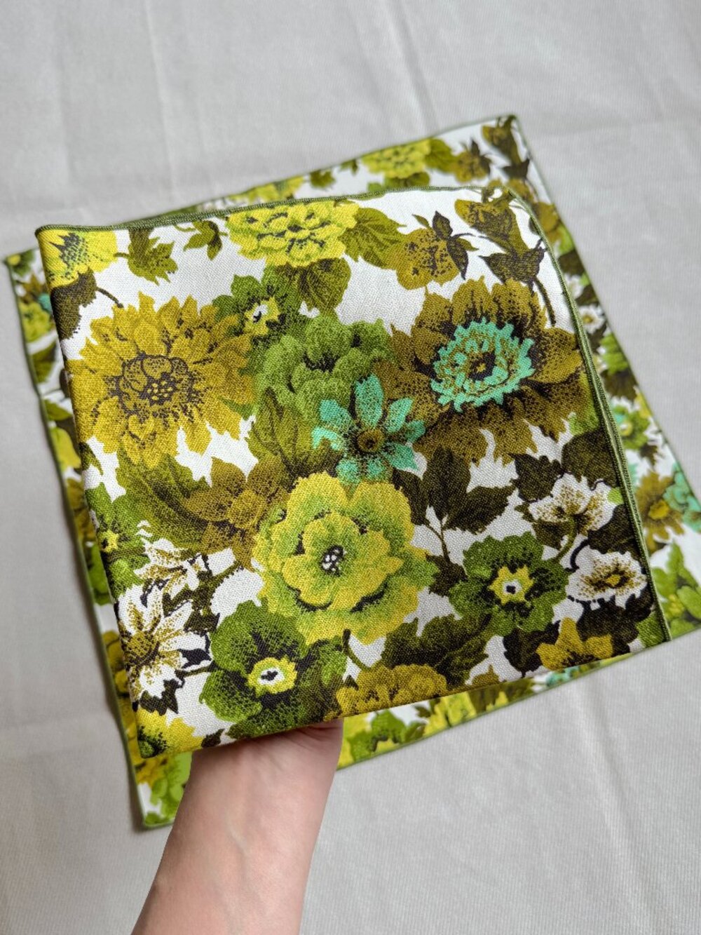 Floral Vintage Napkins Set MCM Leacock Cotton 4 pc - Picture 10 of 14